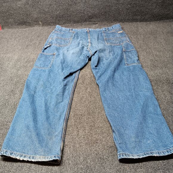 Berne Carpenter Jeans Men 42x30 Blue Flannel Lined Workwear Pants - Picture 7 of 13